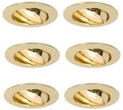 Set van 6 inbouwspots messing GU10 35mm - Edu