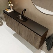 Mondiaz Ture 120cm toiletmeubel dark brown met wastafel urban midden geen kraangat