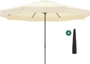 Parasol Shadowline Bonaire | Inclusief hoes | Rond | 400cm | Met katrol | Wit | Kees Smit Tuinmeubelen