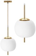 Plafondlamp Hangende Glazen Bol Wit Goud APP669-1CP