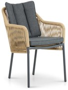 Tuinstoel Aluminium/rope Taupe-naturel-bruin De Laan Marbella