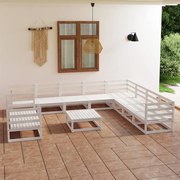 vidaXL 11-delige Loungeset massief grenenhout wit