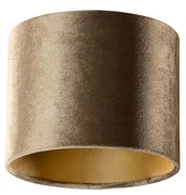 Velours lampenkap brons met gouden binnenkant 18/18/14 Klassiek / Antiek rond