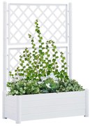 vidaXL Plantenbak met latwerk 100x43x142 cm PP wit