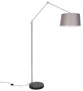 Moderne vloerlamp staal met kap donkergrijs 45 cm - Editor