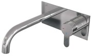 Brauer Chrome Edition Wastafelmengkraan inbouw - gebogen uitloop links - hendel plat smal - afdekplaat - model D 1 - chroom 5-CE-004-B4