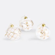 Set van 12 kerstballen in glas, Caspar