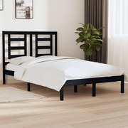 vidaXL Bedframe massief hout zwart 120x190 cm 4FT Small Double