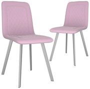 vidaXL Eetkamerstoelen 2 st fluweel roze