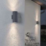 KONSTSMIDE Wandlamp Monza dubbel vierkant donkergrijs