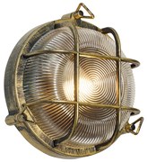 Buiten wand- en plafondlamp antiek goud rond IP44 - Noutica