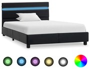 vidaXL Bedframe met LED kunstleer zwart 100x200 cm