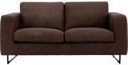 Goossens Excellent Bank Jovani bruin, leer, 2-zits, urban industrieel