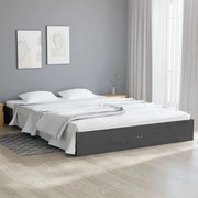 vidaXL Bedframe massief hout grijs 200x200 cm