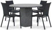 Tuinset Ronde Tuintafel 4 personen 120 cm Aluminium/textileen Grijs  Osmen Joliet/Graniet