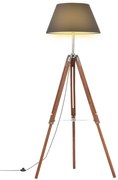 vidaXL Vloerlamp driepoot 141 cm massief teakhout honingbruin en zwart