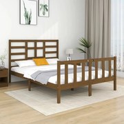 vidaXL Bedframe massief hout honingbruin 135x190 cm 4FT6 Double