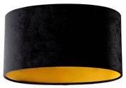 Velours lampenkap zwart ovaal 35/23/18