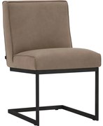 Goossens Excellent Eetkamerstoel Tom bruin leer leuning, urban industrieel