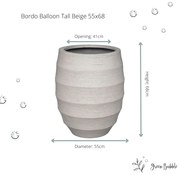 Pot Bordo Tall Balloon Beige Washed