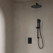 Saniclear Nero inbouwregendouche 20cm met wandarm, 3 standen handdouche en glijstang zwart mat