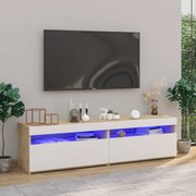 vidaXL Tv-meubelen 2 st LED-verlichting 75x35x40 cm wit sonoma eiken