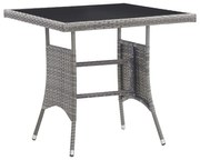 vidaXL Tuintafel 80x80x74 cm poly rattan antraciet