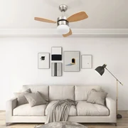 vidaXL Plafondventilator met lamp en afstandsbediening 76 cm lichtbruin