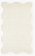 Handgeweven viscose vloerkleed Wavy met golvende rand