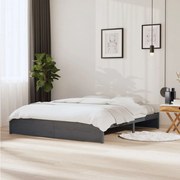 vidaXL Bedframe massief hout grijs 180x200 cm 6FT Super King