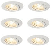 Set van 6 inbouwspots wit GU10 35mm - Edu