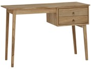 vidaXL Bureau met 2 lades 110x52x75 cm massief teakhout