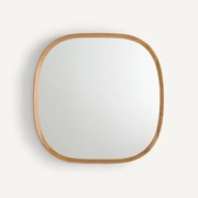 Organische spiegel, massief eikenhout en MDF, H80cm, Orion