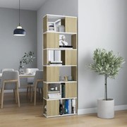 vidaXL Boekenkast/kamerscherm 60x24x186 cm wit en sonoma eikenkleurig