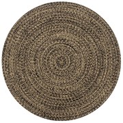 vidaXL Vloerkleed handgemaakt 90 cm jute zwart en naturel