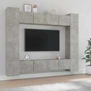 vidaXL 8-delige Tv-meubelset bewerkt hout betongrijs