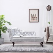 vidaXL Chaise longue kunstleer zilverkleurig