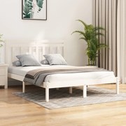 vidaXL Bedframe massief hout wit 150x200 cm 5FT King Size