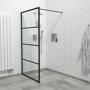 Marenza Bellini Inloopdouche - 100x200cm - helder glas - frame lines buitenzijde - antikalk - mat zwart Lines -100