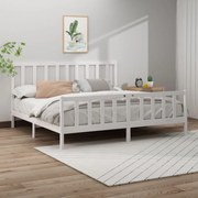 vidaXL Bedframe massief grenenhout wit 180x200 cm 6FT Super King