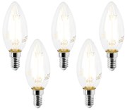 Set van 5 E14 LED lamp B35 helder 2,2W 470 lm 2700K