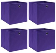 vidaXL Opbergboxen 4 st 32x32x32 cm stof paars