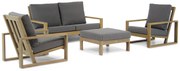 Stoel en Bank Loungeset 4 personen Teak Old teak greywash  Lifestyle Garden Furniture Pure Island