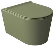 Salenzi Civita wandcloset toiletpot randloos mat legergroen 50x35x36.5cm