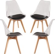 Set 4 Synk Transparante Zitting Stoelen