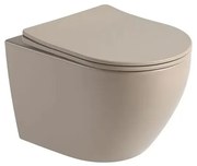 Lambini Design Kala hangend randloos toilet met softclose zitting beige mat