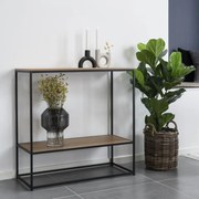 House Nordic Wandtafel Avery met 2 schappen eikenkleurig zwart