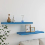 vidaXL Wandschappen zwevend 2 st 80x23,5x3,8 cm MDF blauw