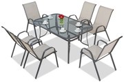 Dining tuinset Modena lichtgrijs voor 6 personen Garden Point