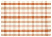 Placemat geribbeld, GOTS bio-katoen, roze, geruit, 35 x 50 cm